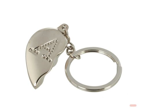 Bild von Schlüsselanhänger Broken Heart aus Metall, beidseitig, ca.4cm, Buchstabe A - VE 4