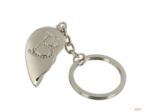 Bild von Schlüsselanhänger Broken Heart aus Metall, beidseitig, ca.4cm, Buchstabe B - VE 4