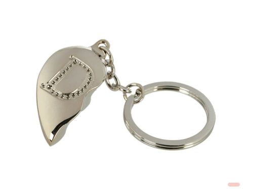 Bild von Schlüsselanhänger Broken Heart aus Metall, beidseitig, ca.4cm, Buchstabe D - VE 4