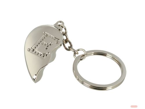 Bild von Schlüsselanhänger Broken Heart aus Metall, beidseitig, ca.4cm, Buchstabe E  - VE 4