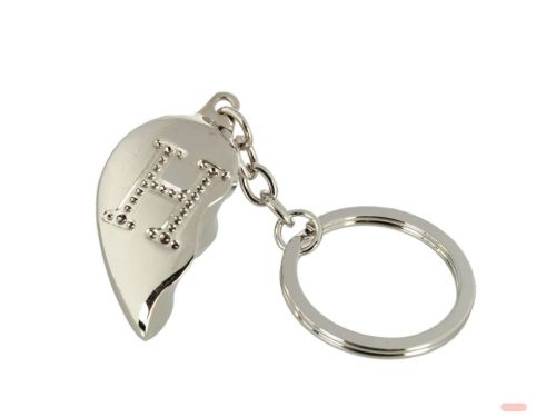 Bild von Schlüsselanhänger Broken Heart aus Metall, beidseitig, ca.4cm, Buchstabe H - VE 4