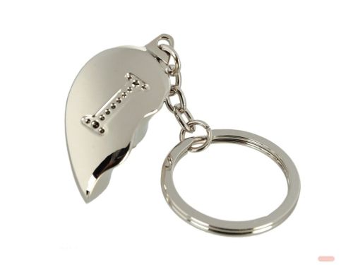 Bild von Schlüsselanhänger Broken Heart aus Metall, beidseitig, ca.4cm, Buchstabe I  - VE 4