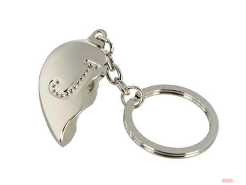 Bild von Schlüsselanhänger Broken Heart aus Metall, beidseitig, ca.4cm, Buchstabe J - VE 4