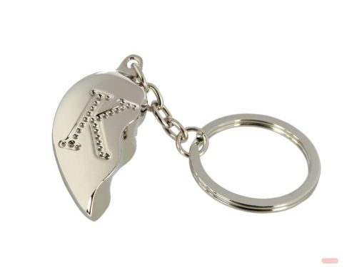 Bild von Schlüsselanhänger Broken Heart aus Metall, beidseitig, ca.4cm, Buchstabe K - VE 4