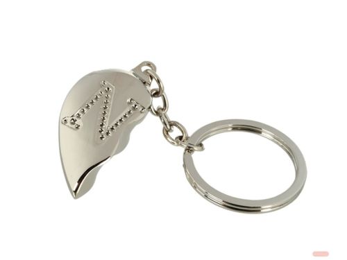 Bild von Schlüsselanhänger Broken Heart aus Metall, beidseitig, ca.4cm, Buchstabe N - VE 4