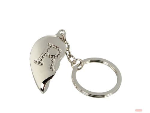 Bild von Schlüsselanhänger Broken Heart aus Metall, beidseitig, ca.4cm, Buchstabe R - VE 4
