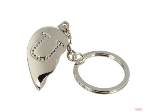 Bild von Schlüsselanhänger Broken Heart aus Metall, beidseitig, ca.4cm, Buchstabe U - VE 4