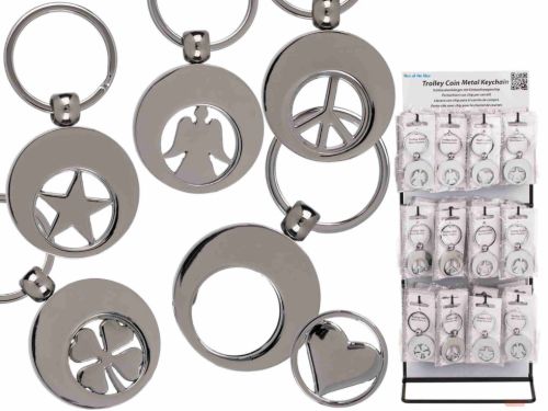 Bild von Schlüsselanhänger Chip aus Metall, 5 Motive ass., ca.3,5cm, im Display - VE 60