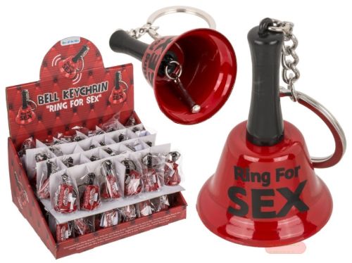 Bild von Schlüsselanhänger Glocke Ring for Sex, ca.4,5cm, mit Display - VE 48