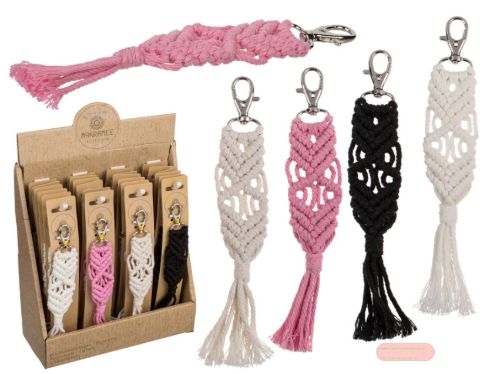 Bild von Schlüsselanhänger Makramee-Style, BW 80%, mehrfach gemischt, Display mit Refill - VE 48