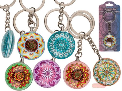 Bild von Schlüsselanhänger Mandala, doppelseitig, ca.9cm, mehrfach gemischt, Blisterkarte - VE 24