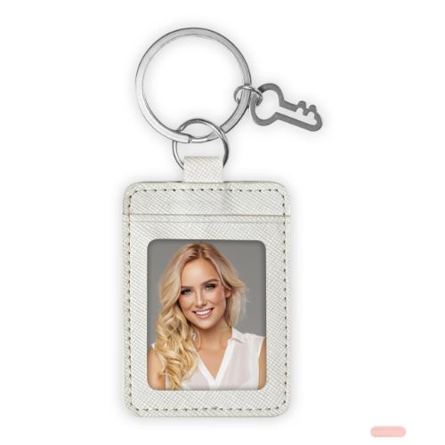 Bild von Schlüsselanhänger Rechteckig Kunstleder für Foto ca.3,5x4,5cm - VE 6