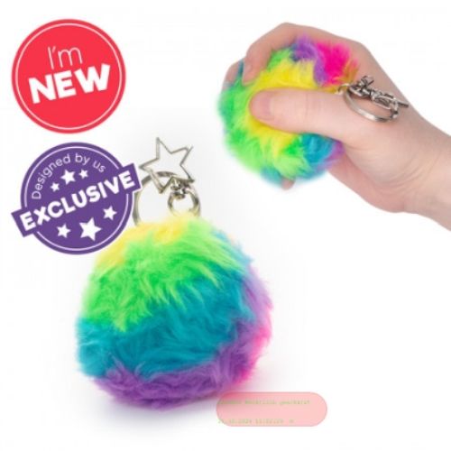 Bild von SCRUNCHEMS FURRY SQUISH BALL KEYCHAIN, Anhänger Quetschball Plüsch, ca.6cm, Box - VE 24