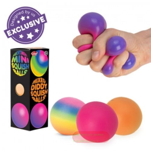Bild von SCRUNCHEMS MIXED DIDDY SQUISH BALLS 3PK, Quetschball gemischt, 3er Set,ca.6cm, Box - VE 6