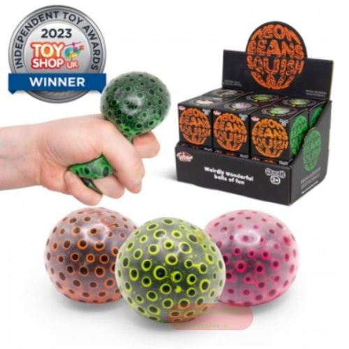 Bild von SCRUNCHEMS NEON BEANS SQUISH BALL, Quetschball Neon Erbsen, ca.6cm, Box - VE 12
