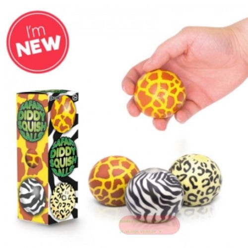 Bild von SCRUNCHEMS SAFARI DIDDY SQUISH BALLS - 3PK, Quetschball 3er Set, ca.6cm, Box - VE 6