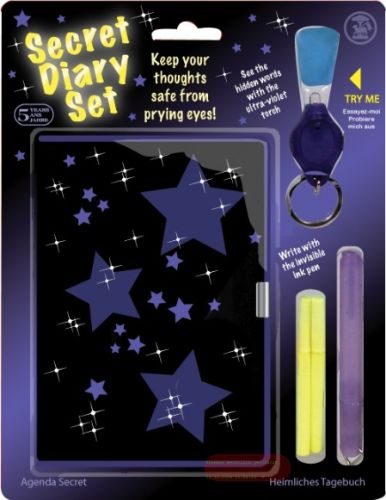 Bild von SECRET DIARY SET, Tagebuch mit Geheimstift und Zubehör im Set - VE 4