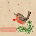 Bild von Servietten 25x25cm, By Nature Robin Heart - VE 6