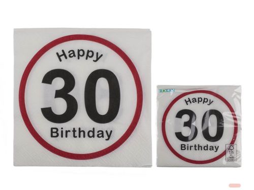Bild von Servietten 30 Happy Birthday, 33x33cm, 3-lagig, 20 Stk. im Beutel - VE 12