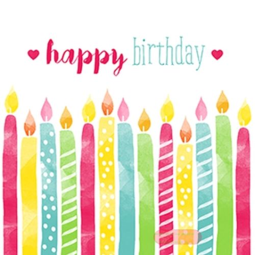 Bild von Servietten 33x33cm, A.L.C. Birthday Candles - VE 6