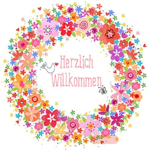 Bild von Servietten 33x33cm, A.L.C. Buntes Willkommen - VE 6