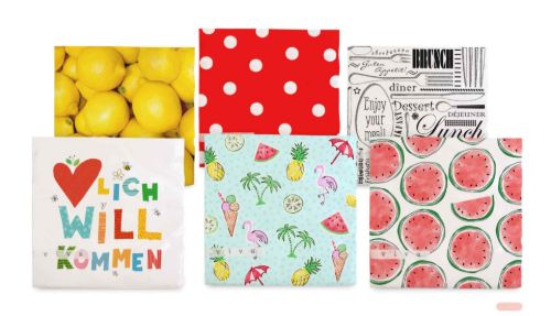 Bild von Servietten 33x33cm, Atelier Viva-Kollektion mehrfach gemischt, 48 Stück Summer