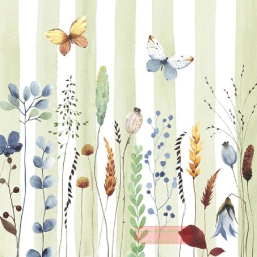 Bild von Servietten 33x33cm, Atelier Flowers and Stripes - VE 6