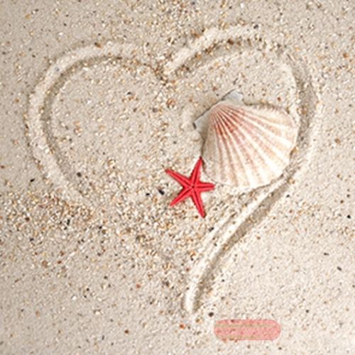 Bild von Servietten 33x33cm, Atelier Herz im Sand - VE 6