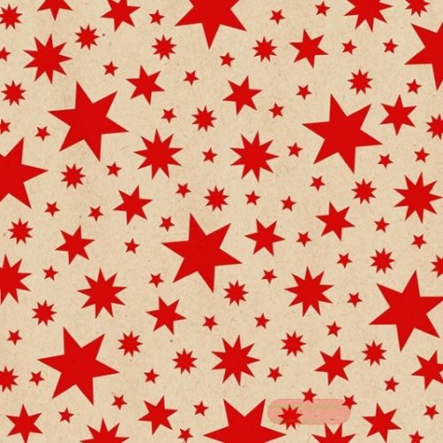 Bild von Servietten 33x33cm, By Nature Beautiful Stars, natur-rot - VE 6