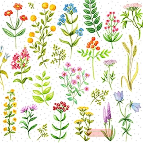 Bild von Servietten 33x33cm, A.L.C. Viele Blümchen - VE 6