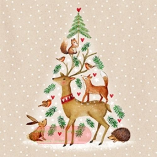 Bild von Servietten 33x33cm, Atelier Animal Tree - VE 6