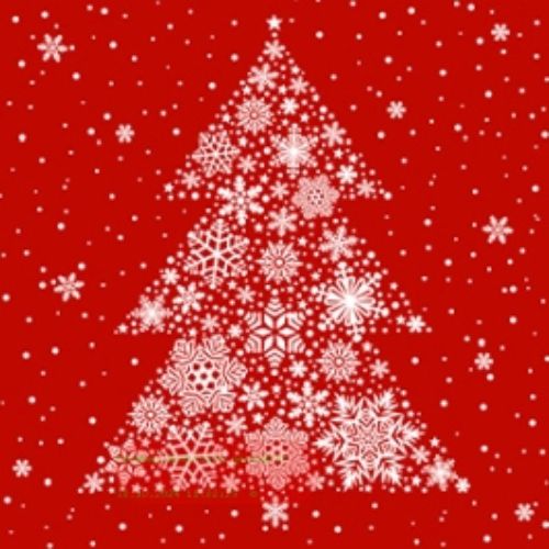 Bild von Servietten 33x33cm, Atelier Big Crystal Tree rot - VE 6