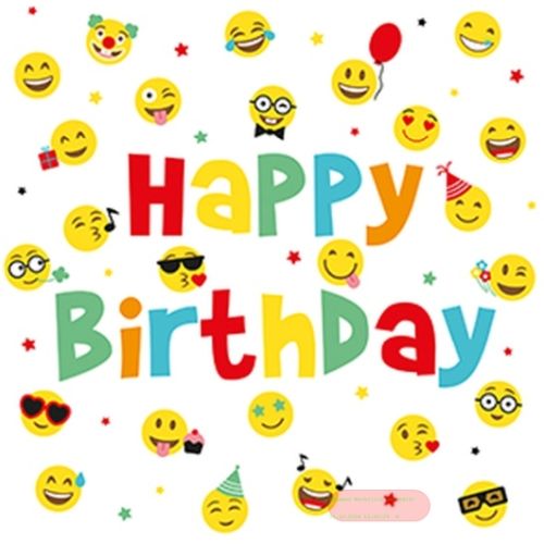 Bild von Servietten 33x33cm, Atelier Birthday Smileys - VE 6