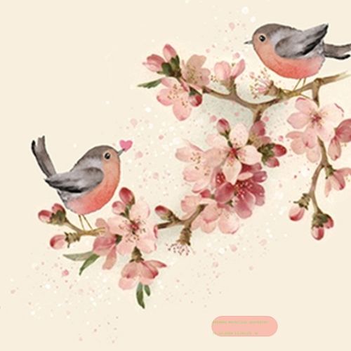 Bild von Servietten 33x33cm, Atelier Cherry Blossom Love - VE 6