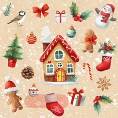 Bild von Servietten 33x33cm, Atelier My little house - VE 6