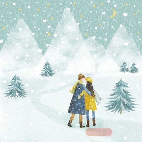 Bild von Servietten 33x33cm, Atelier Winter Love - VE 6