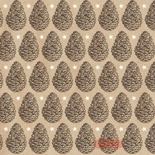 Bild von Servietten 33x33cm, By Nature Goldene Zapfen braun - VE 6