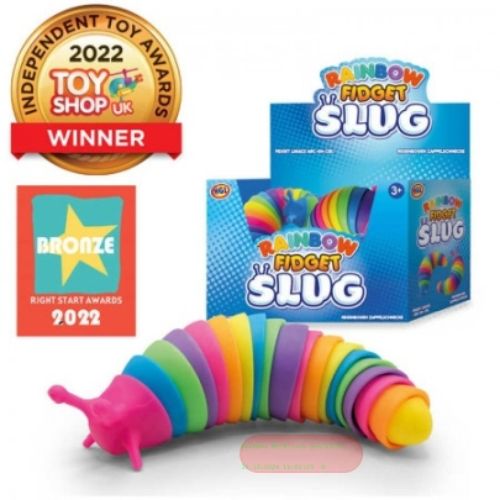 Bild von SLUG FIDGET TOY RAINBOW, Fingerspiel Schnecke 19cm, lose - VE 24