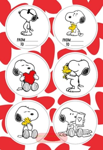 Bild von Snoopy Love Sticker, Stickers diverse (4 Blatt/Pack) - VE 10 (Pack)