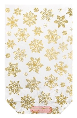 Bild von SNOW CRYSTAL,Klarsichtbeutel bedr.&Verschlussclips,14,5x23,5cm (10er- Sets) - VE 12 (Sets)