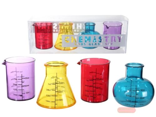 Bild von Shooter Gläser Chemistry, für ca.50ml, H:ca.5cm, 4er Set in Box - VE 12