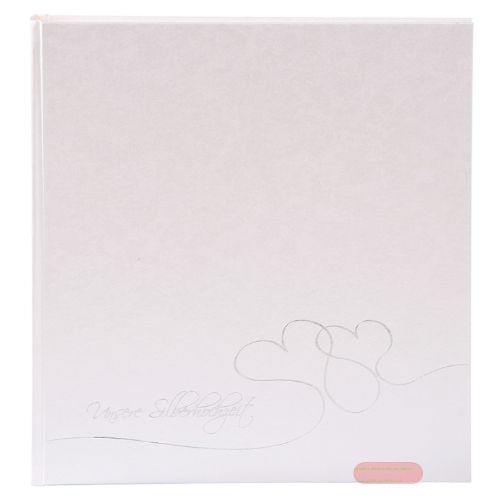 Bild von Silberhochzeitsfotoalbum 60 S.weiss, 30x31cm, Cuore, geprägt
