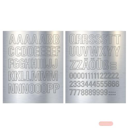 Bild von Silberklebebuchstaben ca.2,5cm, 2er Set auf Bogen zum personalisieren - VE 10