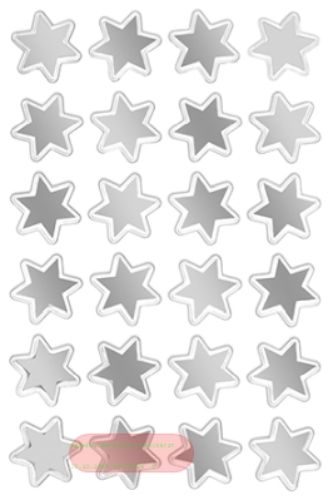 Bild von Silver Stars, 1 Blatt 10x15cm von Stickers pro Pack - VE 10 (Pack)