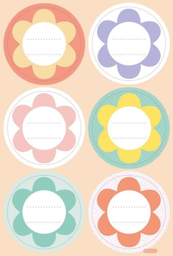 Bild von Soft Flowers, Sticker rund 5,3 cm, (24er-Pack) - VE 10 (Pack)