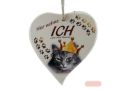 Bild von Spruchherz Holz mittel, 15x17cm, Fichte 15mm mit Kordel, Katze Ich und Personal - VE 4
