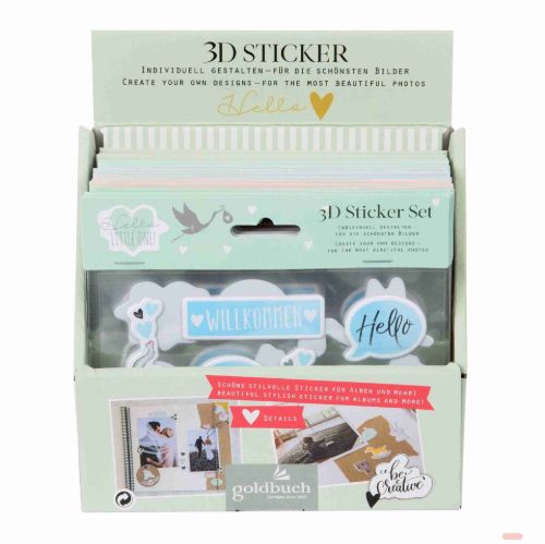 Bild von Sticker 3D, min.16 Stk. im Beutel, 5-fach gemischt Motive im Display - VE 25