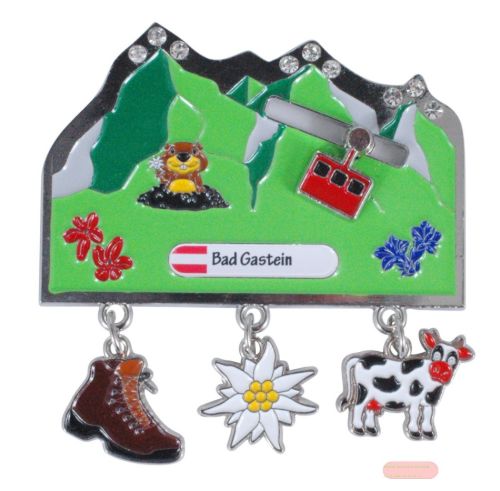 Bild von Souvenir Premium Alpenmagnet mit Strasssteinen, Bild/Text nach Wunsch - VE 24