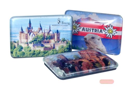 Bild von Souvenir Rechteckige Bildlinse Magnet aus Glas, Bild/Text nach Wunsch - VE 24