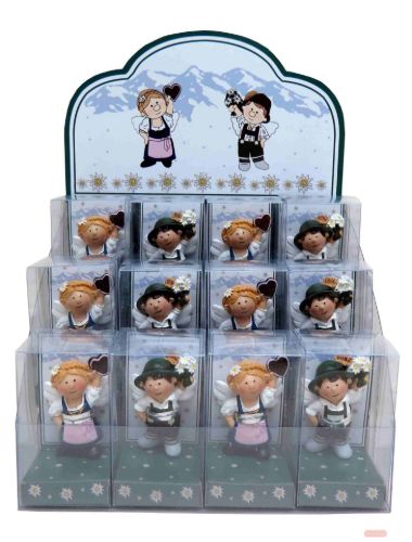 Bild von Souvenir Schutzengel, polyresin, 3,5x5x1,5cm, Display, Grusstext nach Wahl - VE 12